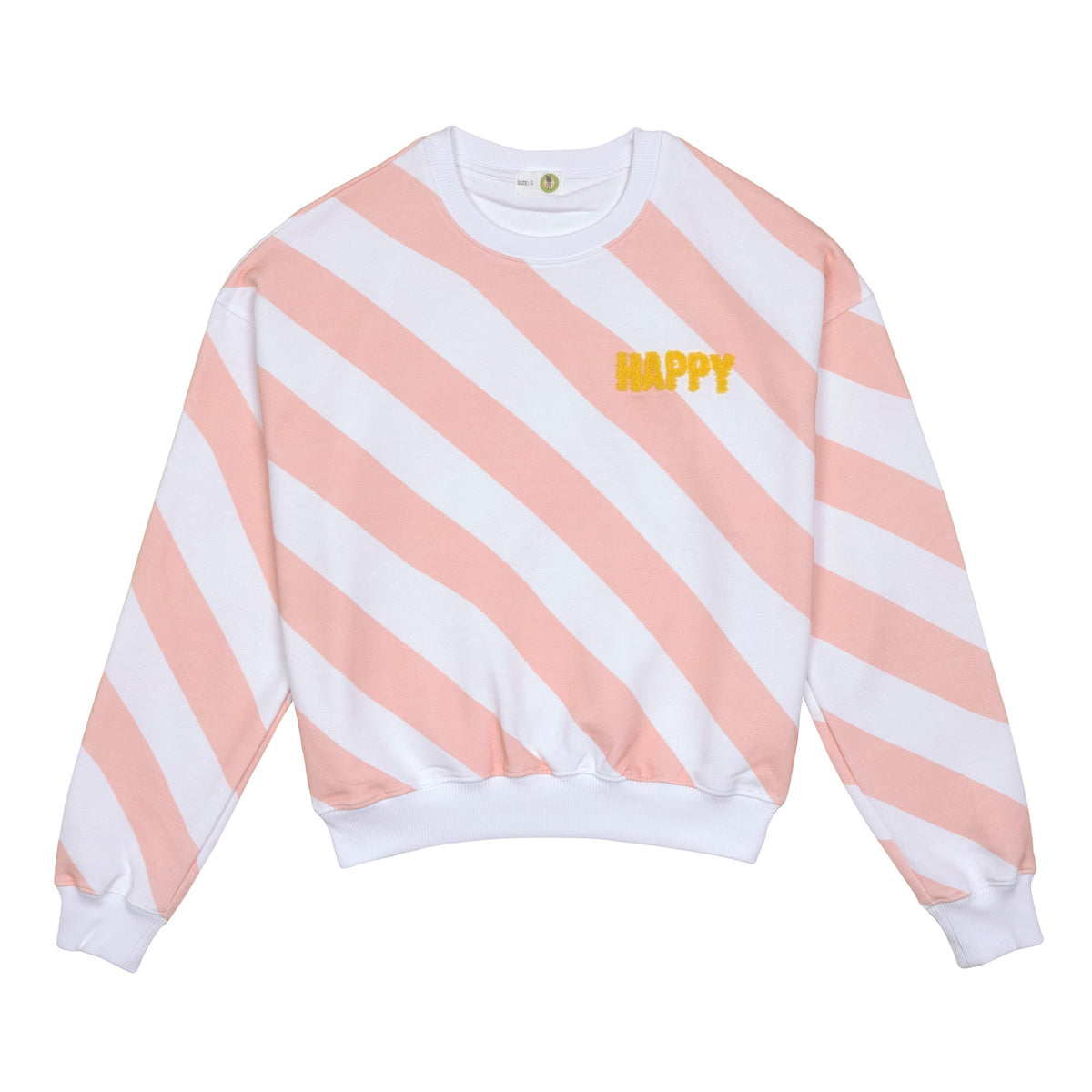 Unisex-Sweatshirt Happy – Milky/Peach (verschiedene Größen)