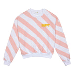 Unisex-Sweatshirt Happy – Milky/Peach (verschiedene Größen)