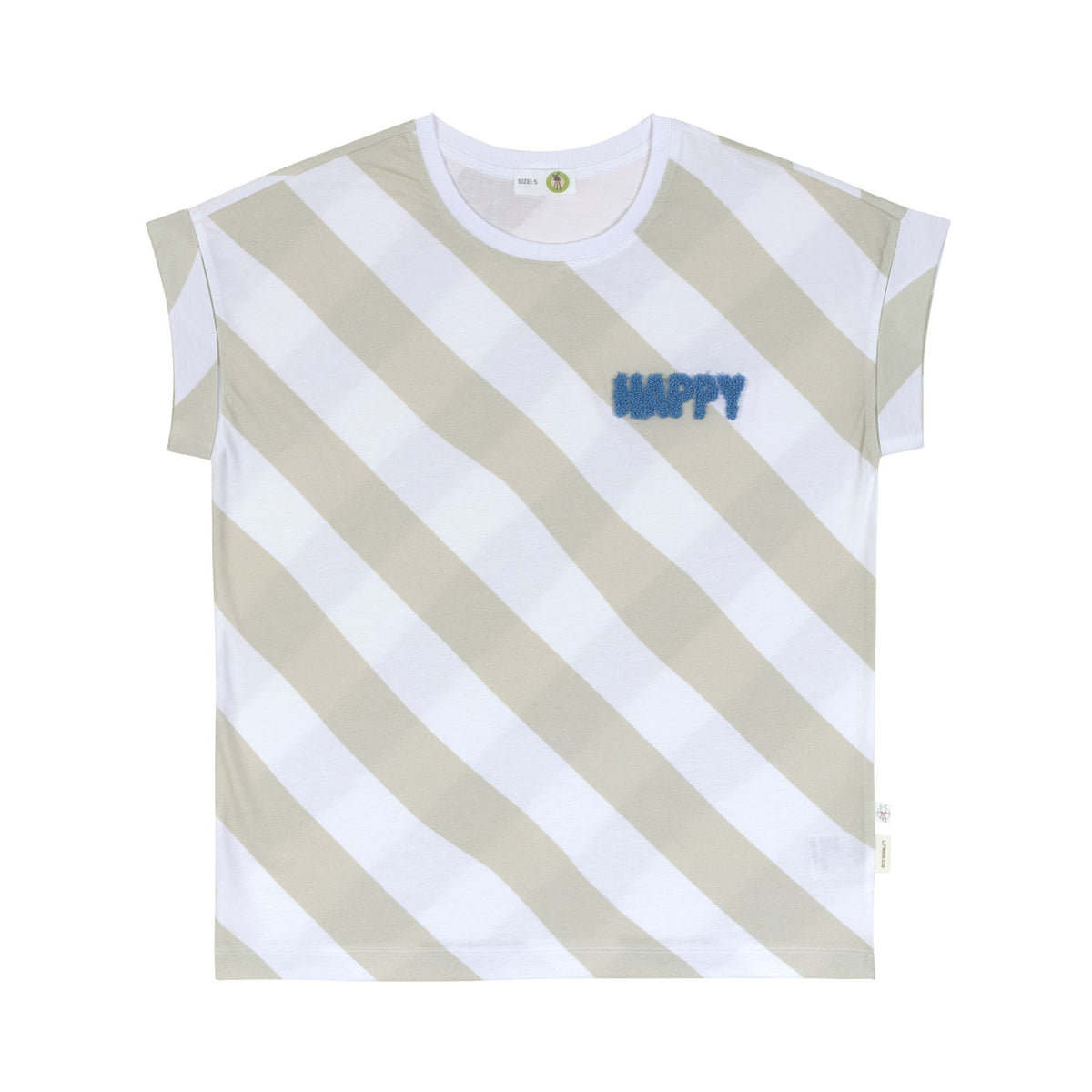 T-Shirt female Happy - Milky/light khaki (verschiedene Größen)