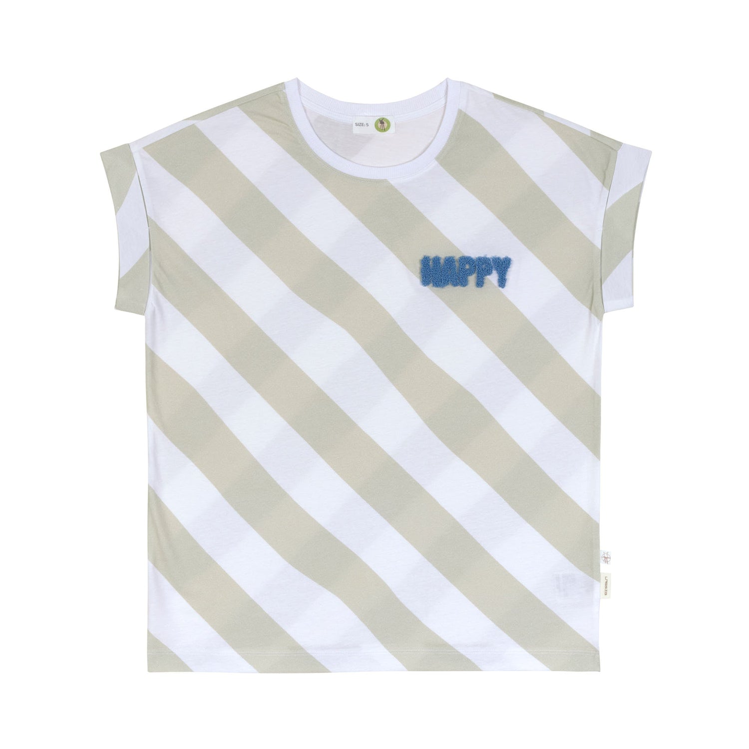 T-Shirt female Happy - Milky/light khaki (verschiedene Größen)