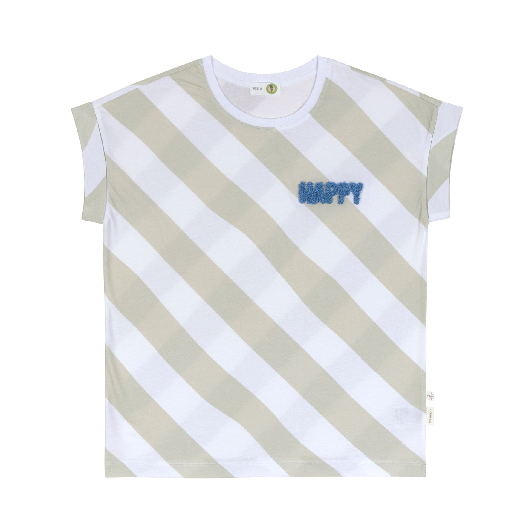 T-Shirt female Happy - Milky/light khaki (verschiedene Größen)