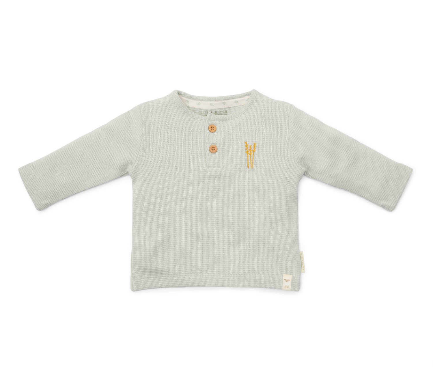 Langarm-T-Shirt Waffle Soft Green (Größen 44-74)