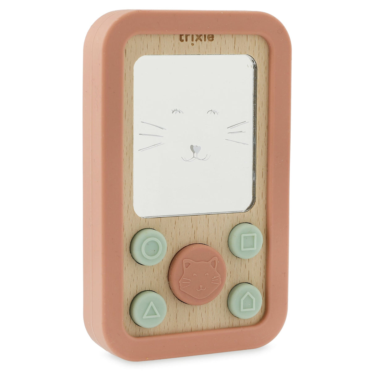 Téléphone en silicone et bois - Mrs. Cat