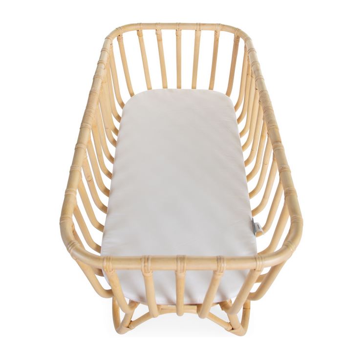 Berceau rotin rectangulaire - 90x50x70 cm + matelas -