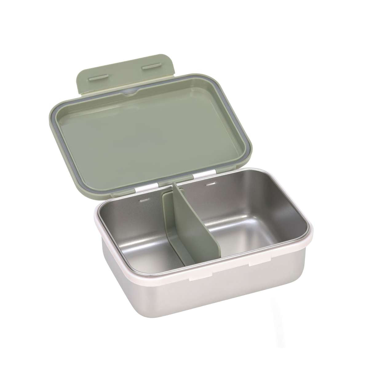 Boîte à goûter inox enfants Happy Prints Olive - Repas bébé
