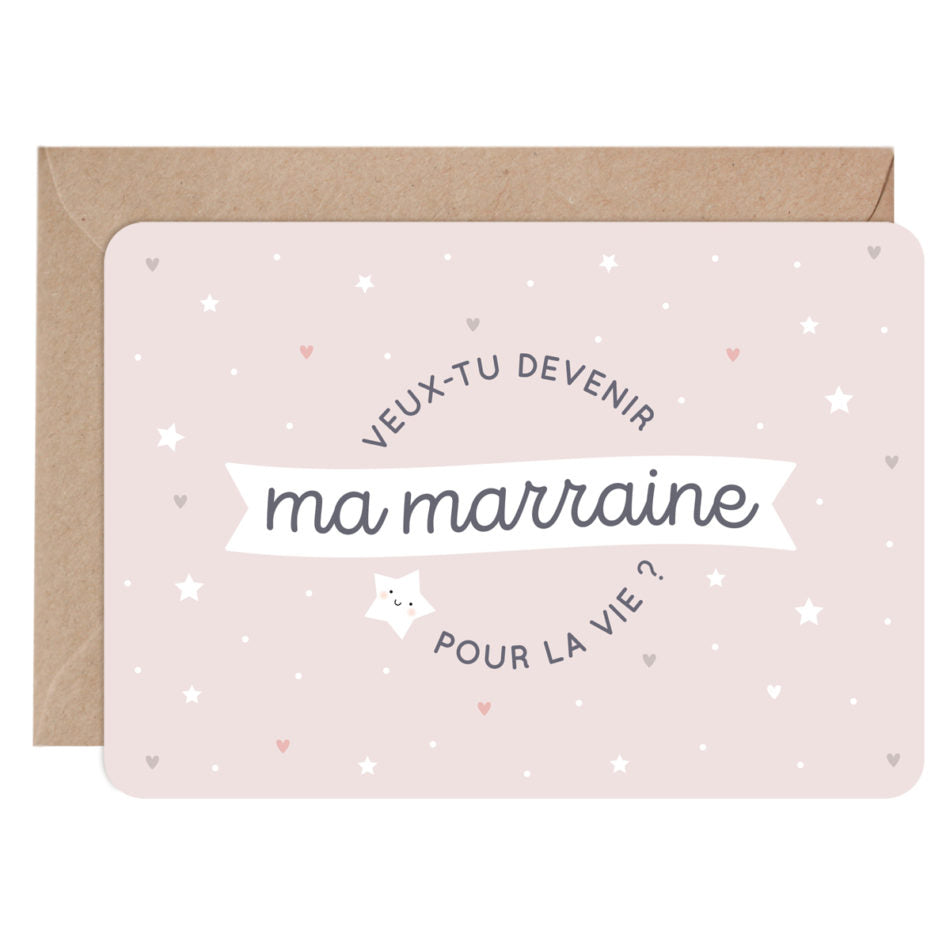 Carte annonce Marraine - Papeterie