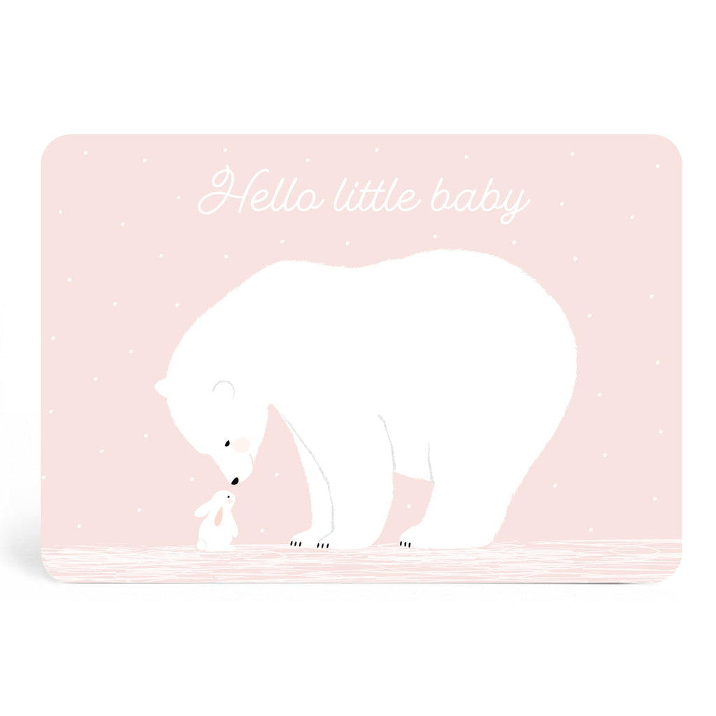 Carte Hello little baby rose - Papeterie