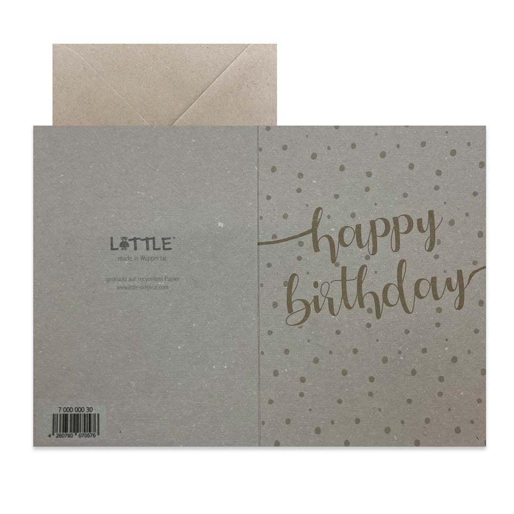 Carte pliée Happy Birthday dots creme - Papeterie
