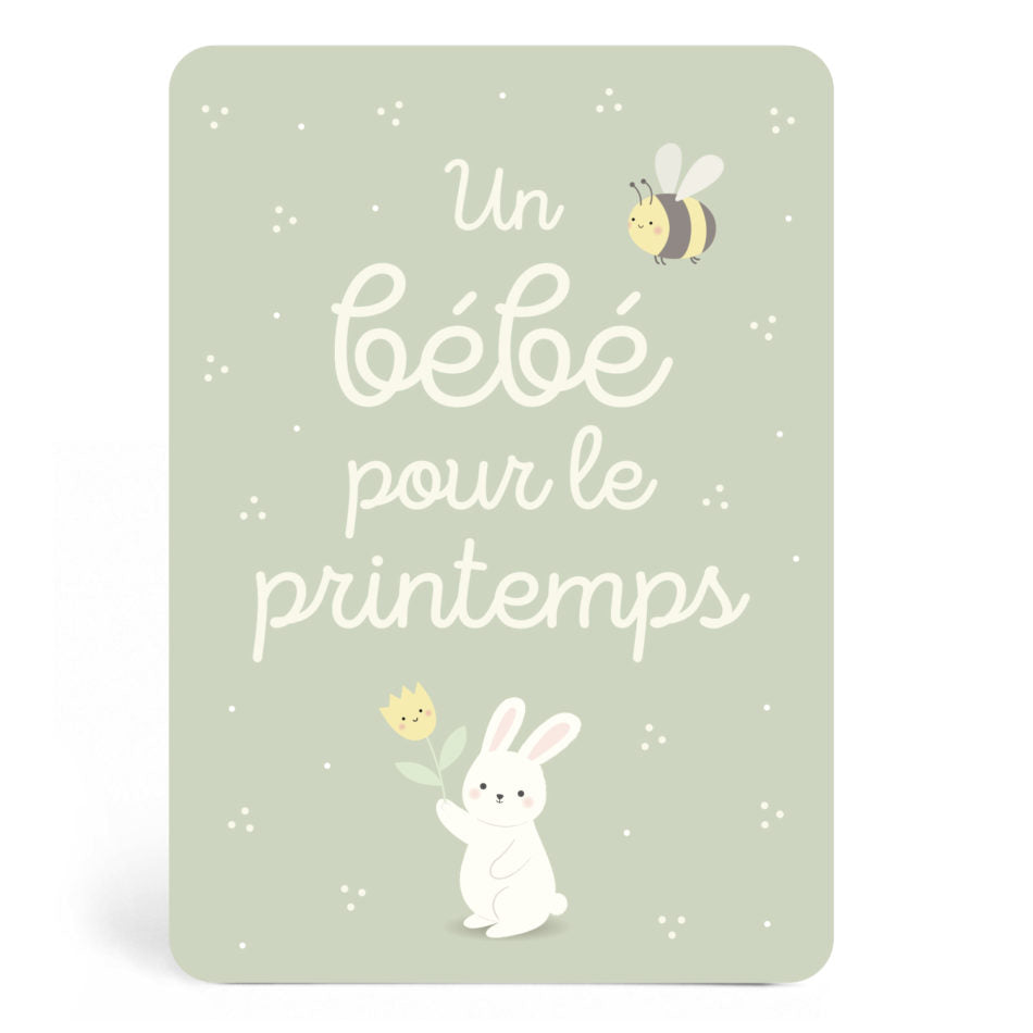 Carte un bébé pour le printemps - Papeterie