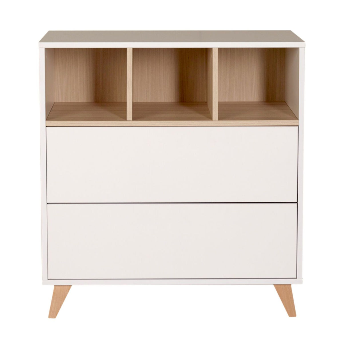 Commode Loft white 3 espaces 2 tiroirs - Mobilier