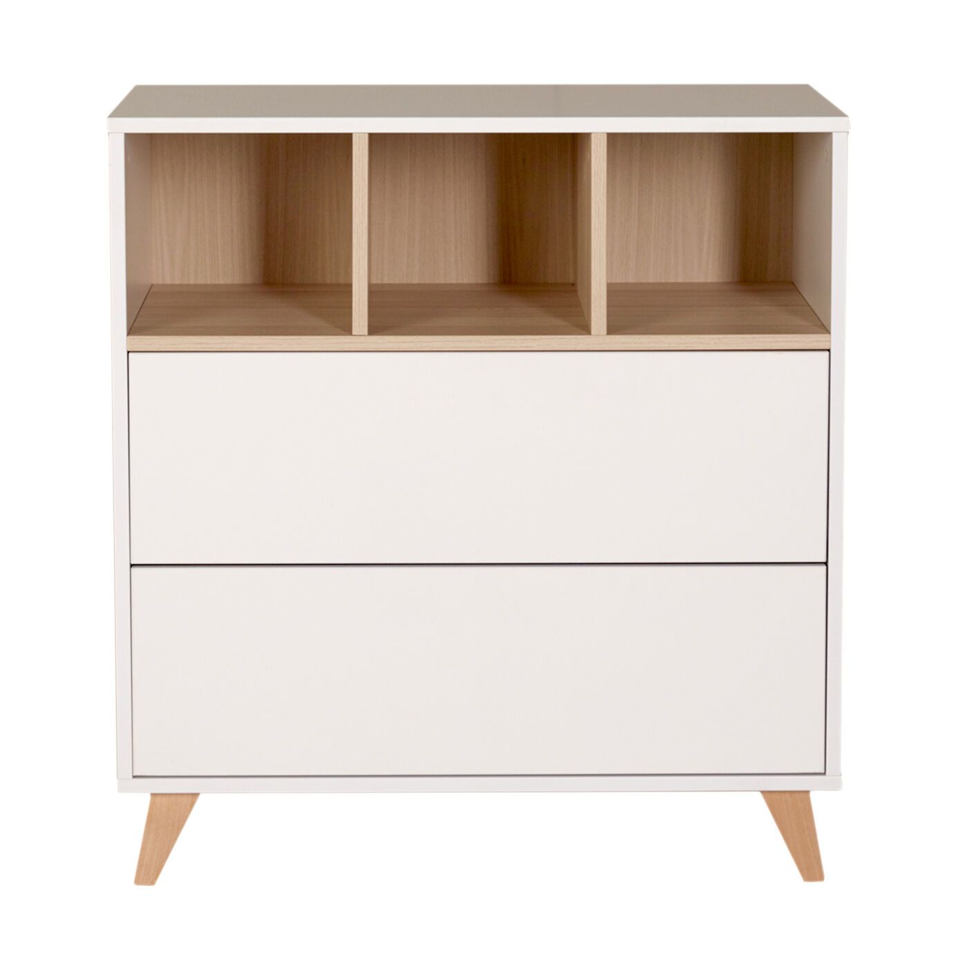 Commode Loft white 3 espaces 2 tiroirs - Mobilier