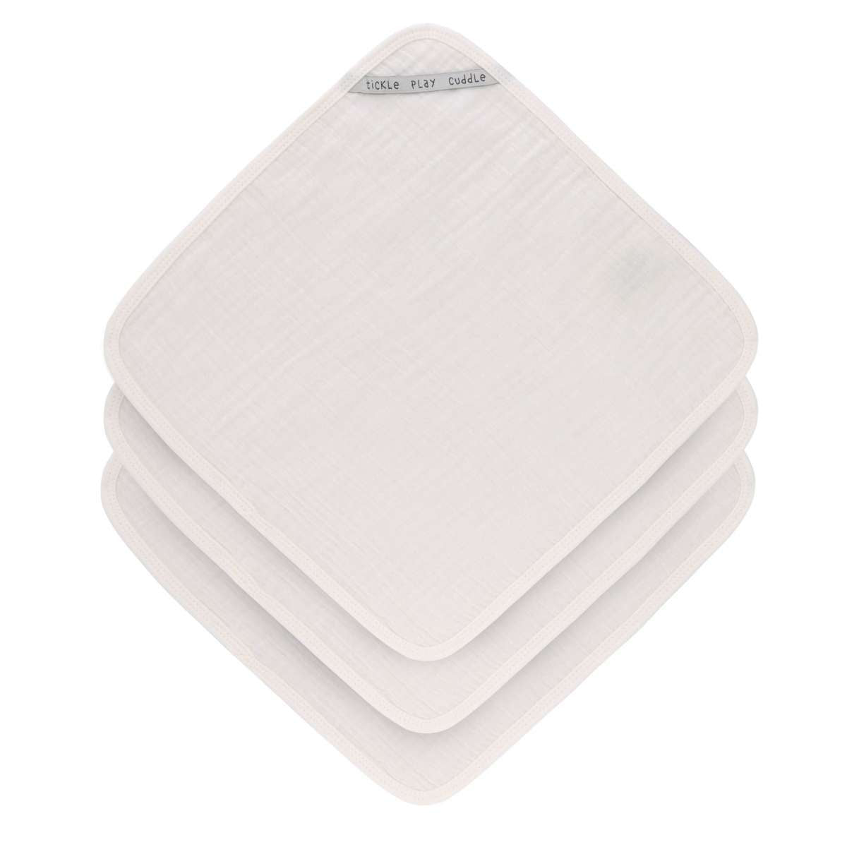 Débarbouillettes en mousseline (3 pcs) (divers coloris) -