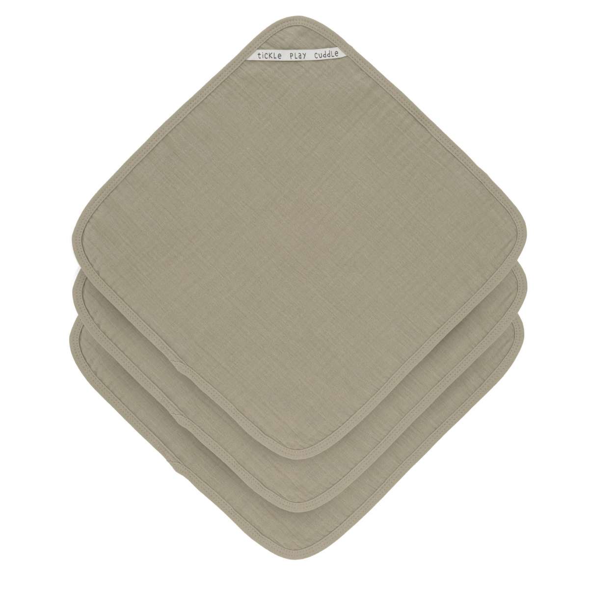 Débarbouillettes en mousseline (3 pcs) (divers coloris) -