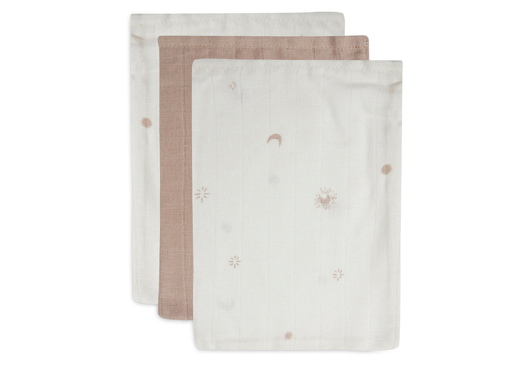Set de 3 gants de toilette - (divers coloris) - Biscuit -